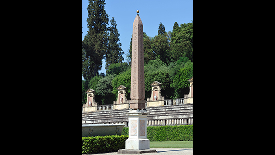 Boboli Obelisk, Florence: Like several other obelisks, this one was moved to Rome to decorate the Temple of Isis, an Egyptian goddess adopted into the Roman pantheon. It was taken to Florence by the Medici family in 1790, and now stands behind the Pitti Palace museum.