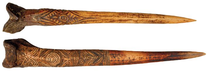 Weapons New Guinea Human Bone Daggers horizontal