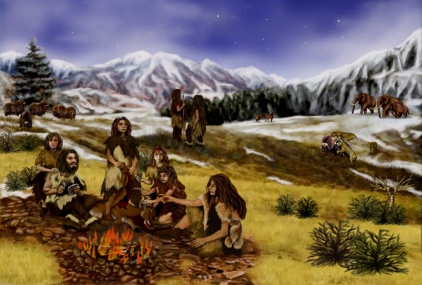 neanderthal-family-hearth
