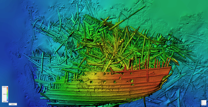 Trenches Mars Wreckage Digital Elevation Model