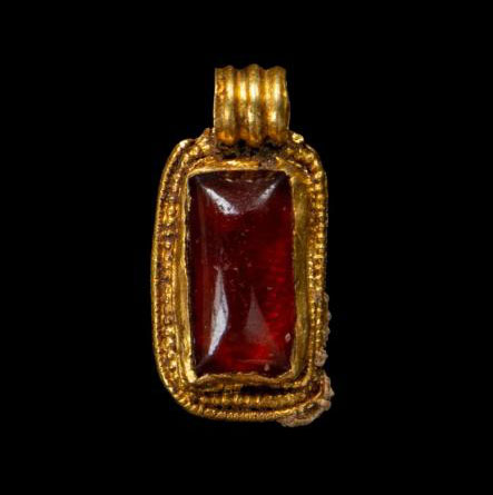 England Gold Garnet Pendant