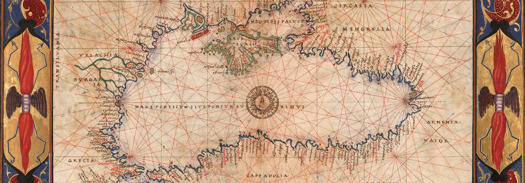Sixteenth-century nautical map of the Black Sea