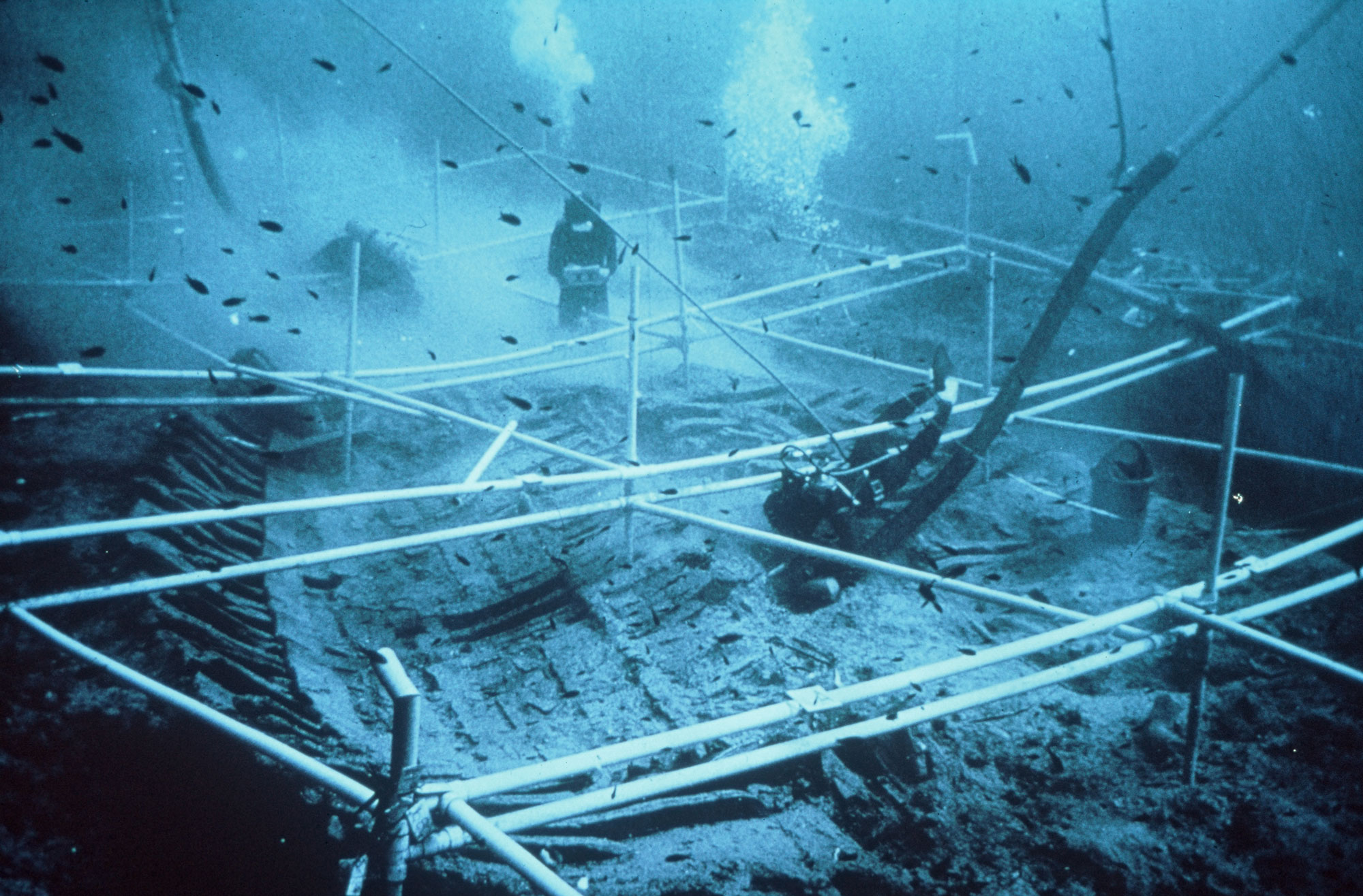 Kyrenia wreck during excavation in the 1960s
