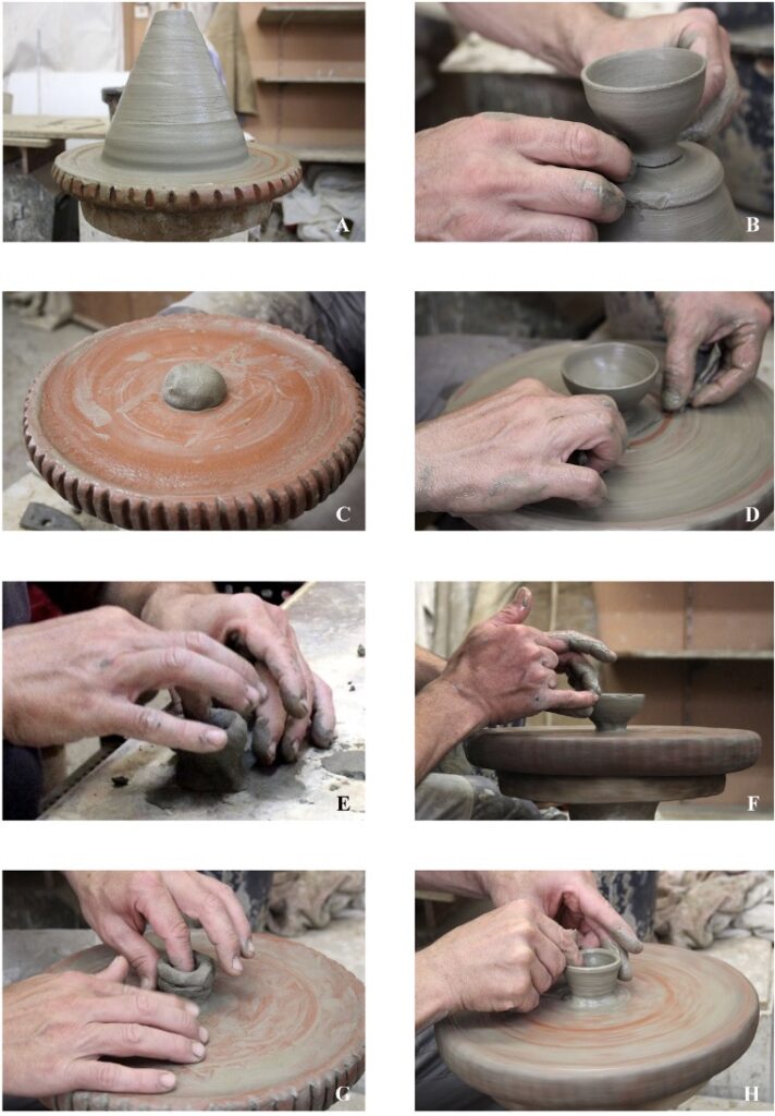 Experimental replicas produced by Cretan potter Vassiliki Politakis using four different ceramic techniques