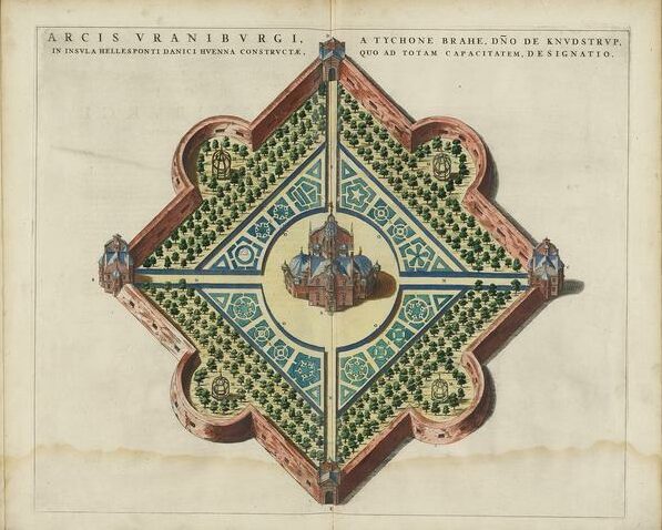 Tycho Brahe's Uraniborg from Blaeu's Atlas Maior (1663)