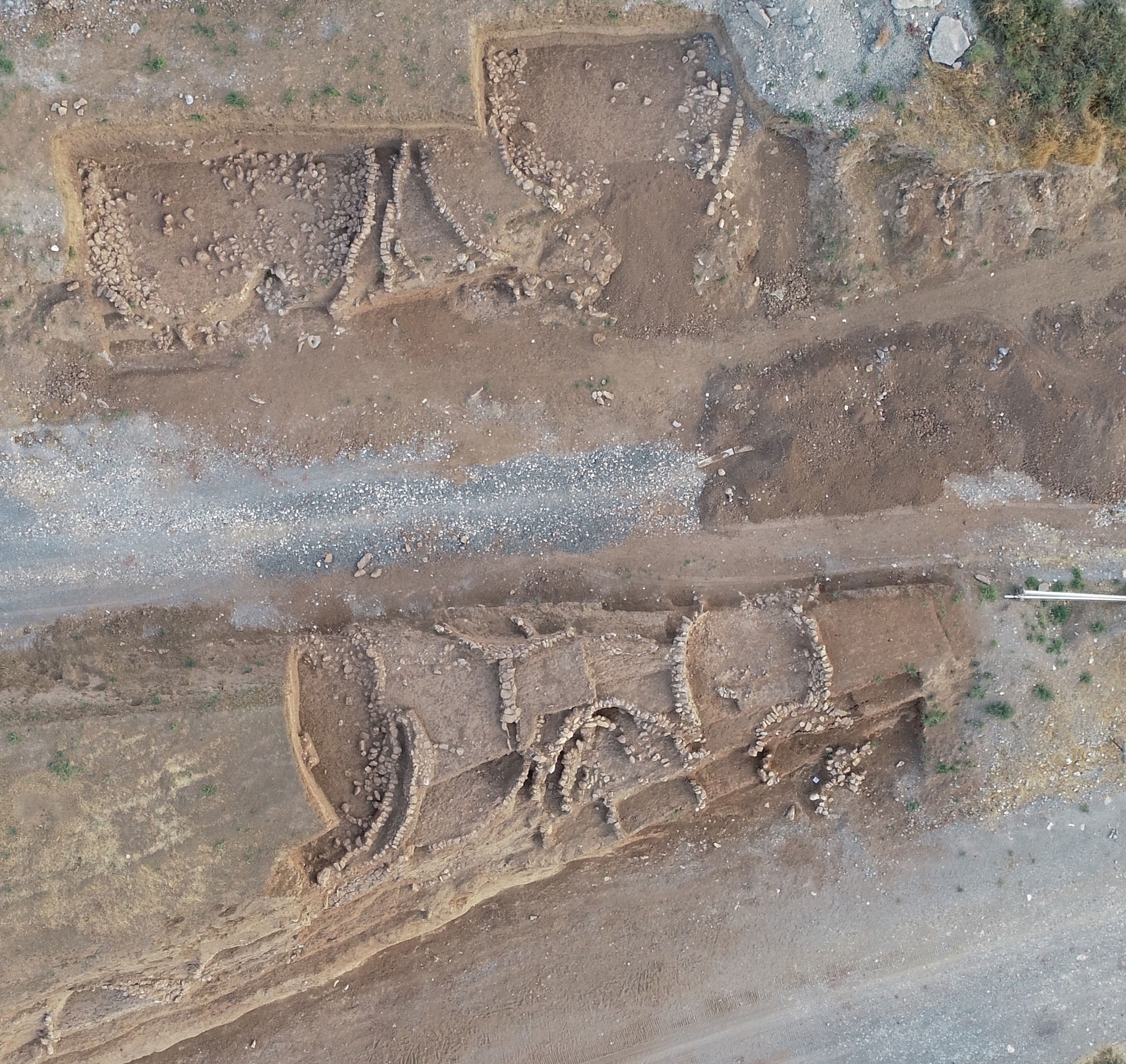 Aerial view of Çemka Höyük, Mardin Province, Turkey