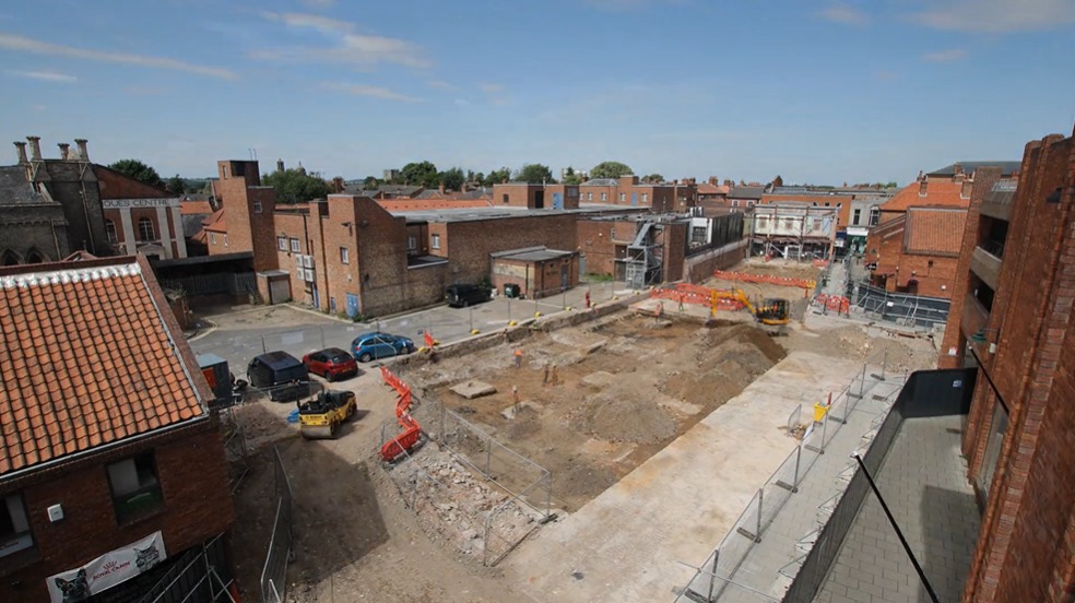 Excavation site in Newark, England