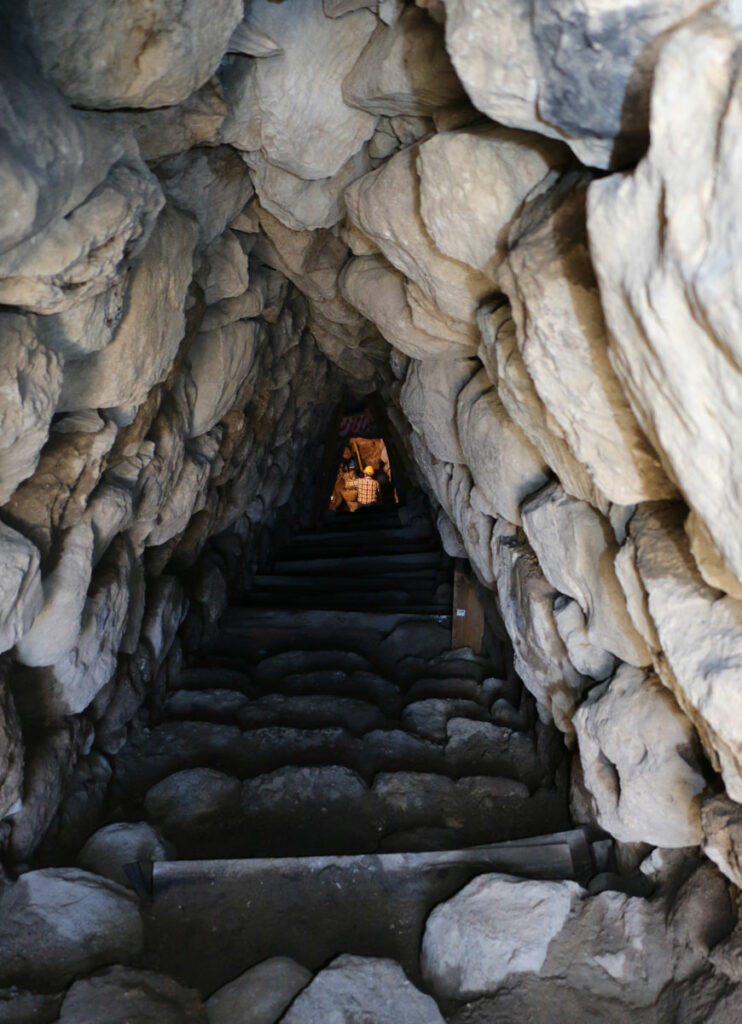 Underground stairway leading to the spring chamber at Nerik