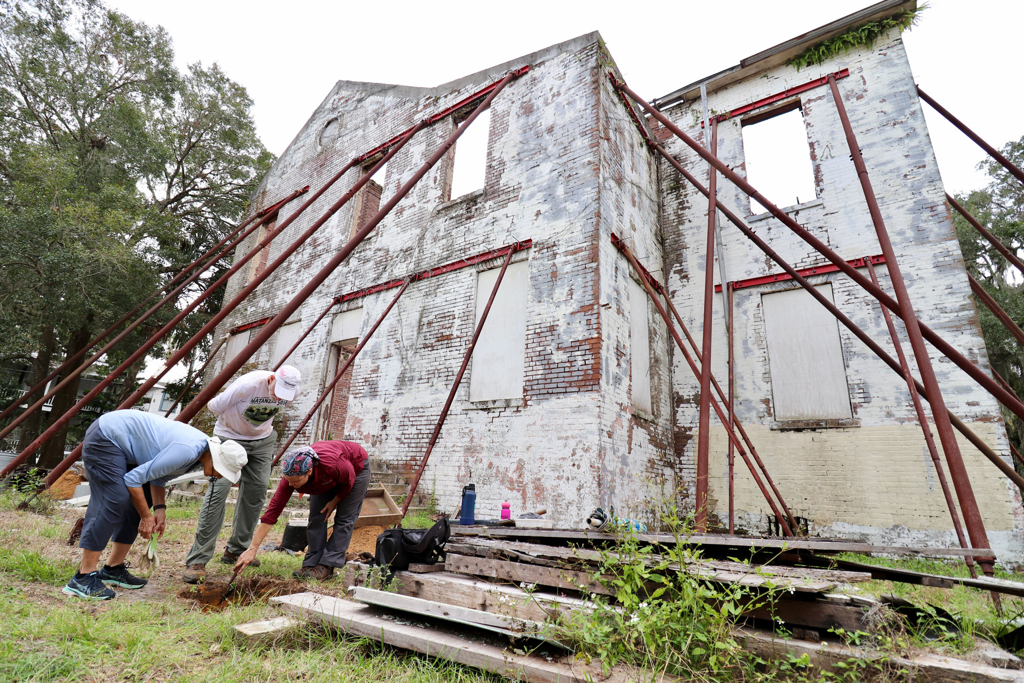 Excavation at the site of St. Benedict the Moor School, St. Augustine, Florida