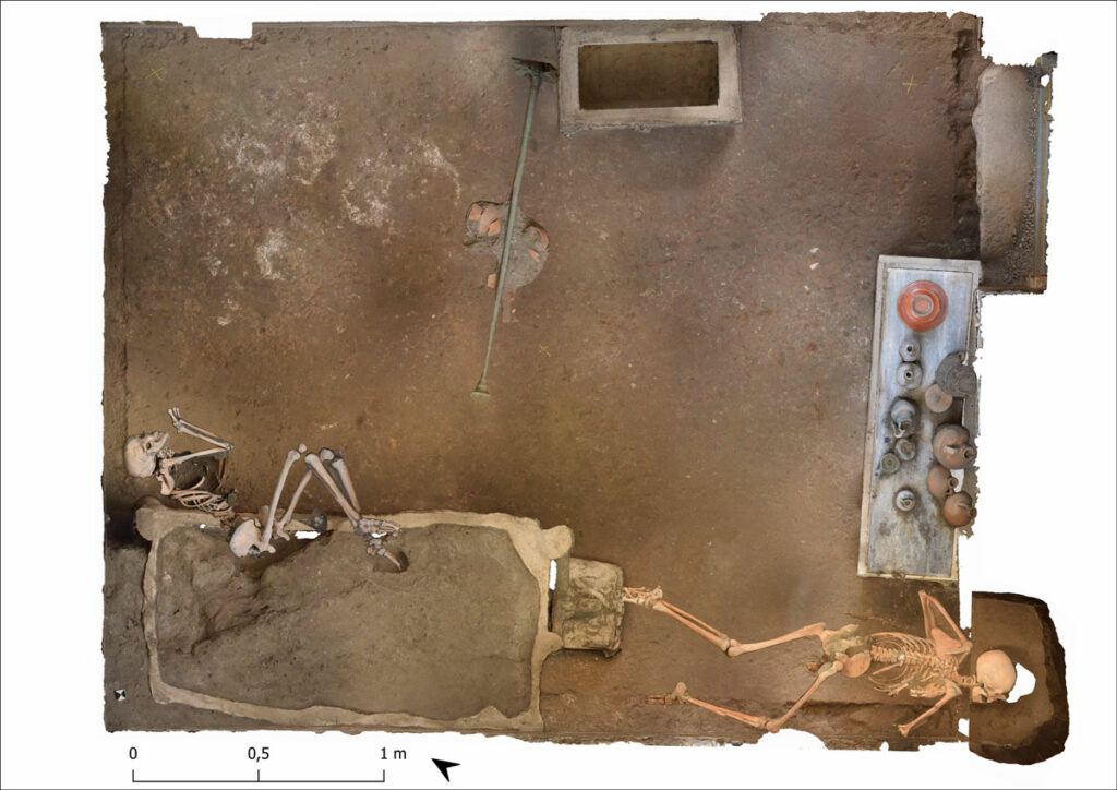 Plan of room in Regio IX where the victims' skeletons were found