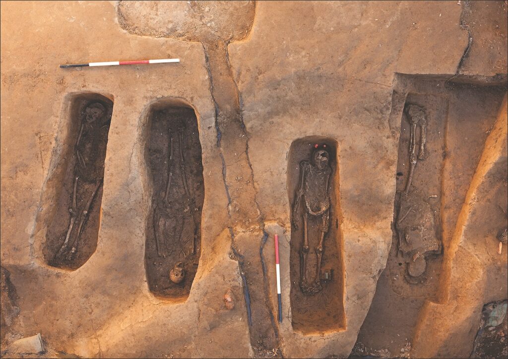 Chancel graves at the 1608 Jamestown Church site in James Fort