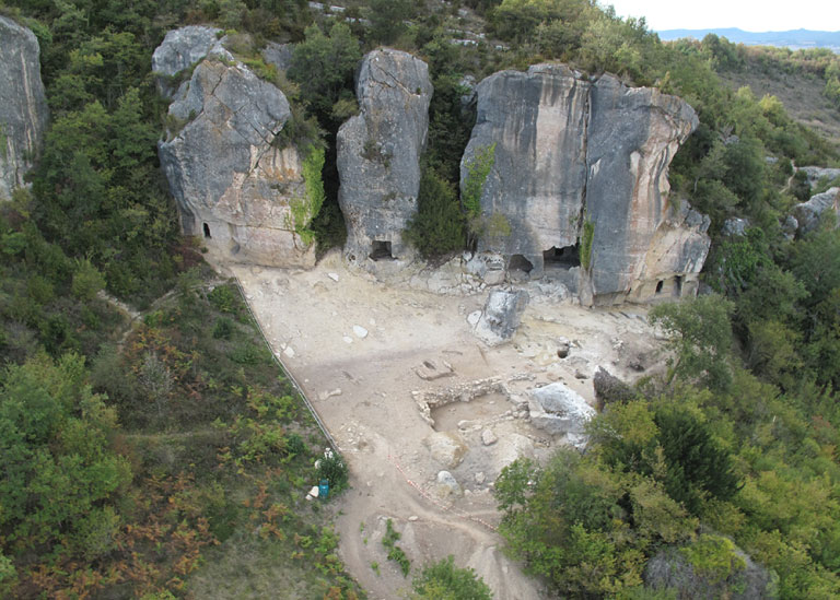 Aerial view of excavated area, Las Gobas, Spain