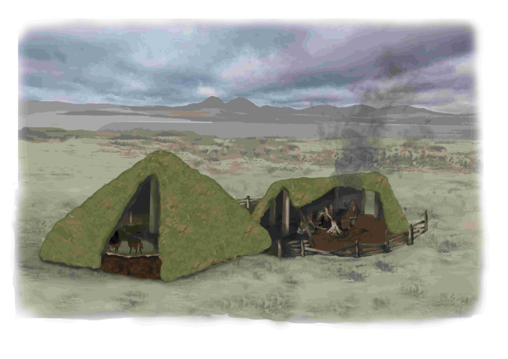 Reconstruction of the early medieval workshop at Coultorsay