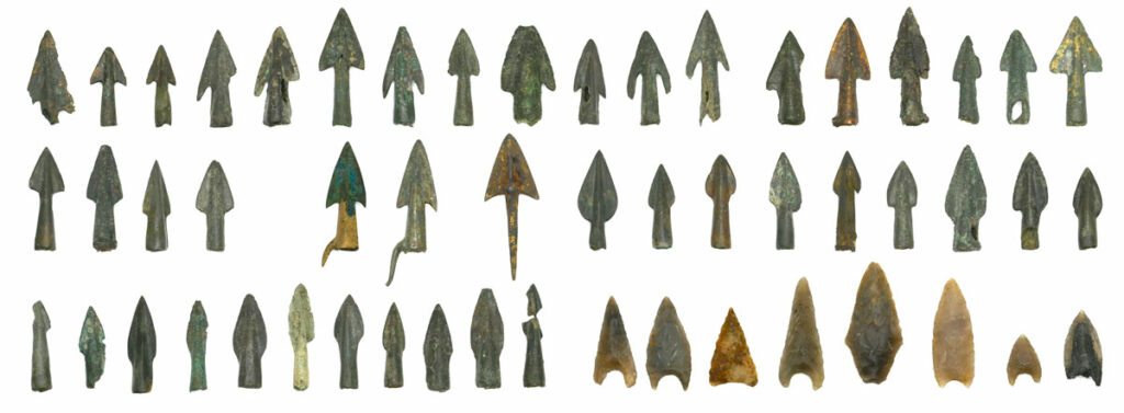 Bronze and flint arrowheads from the Tollense Valley