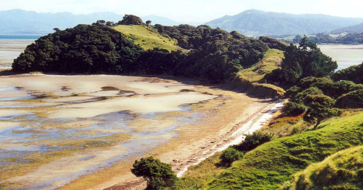 Precontact Maori fort, Puponga headland, New Zealand