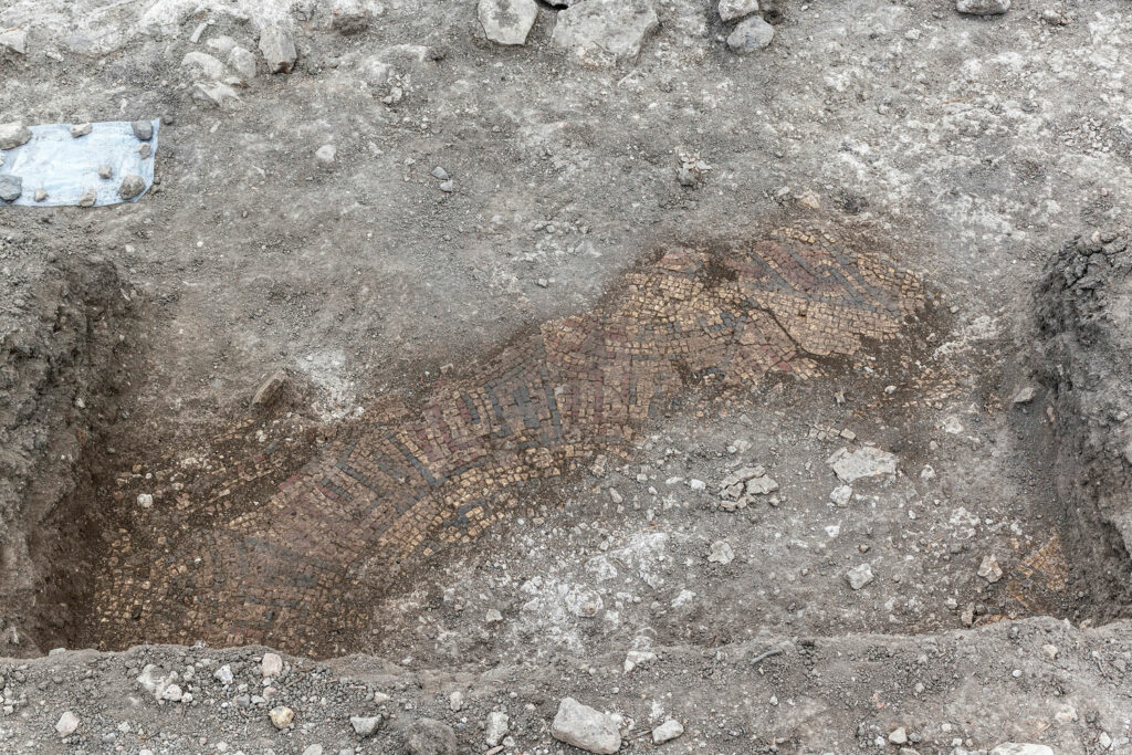 Mosaic floor in a Roman villa near Vizzini, Sicily