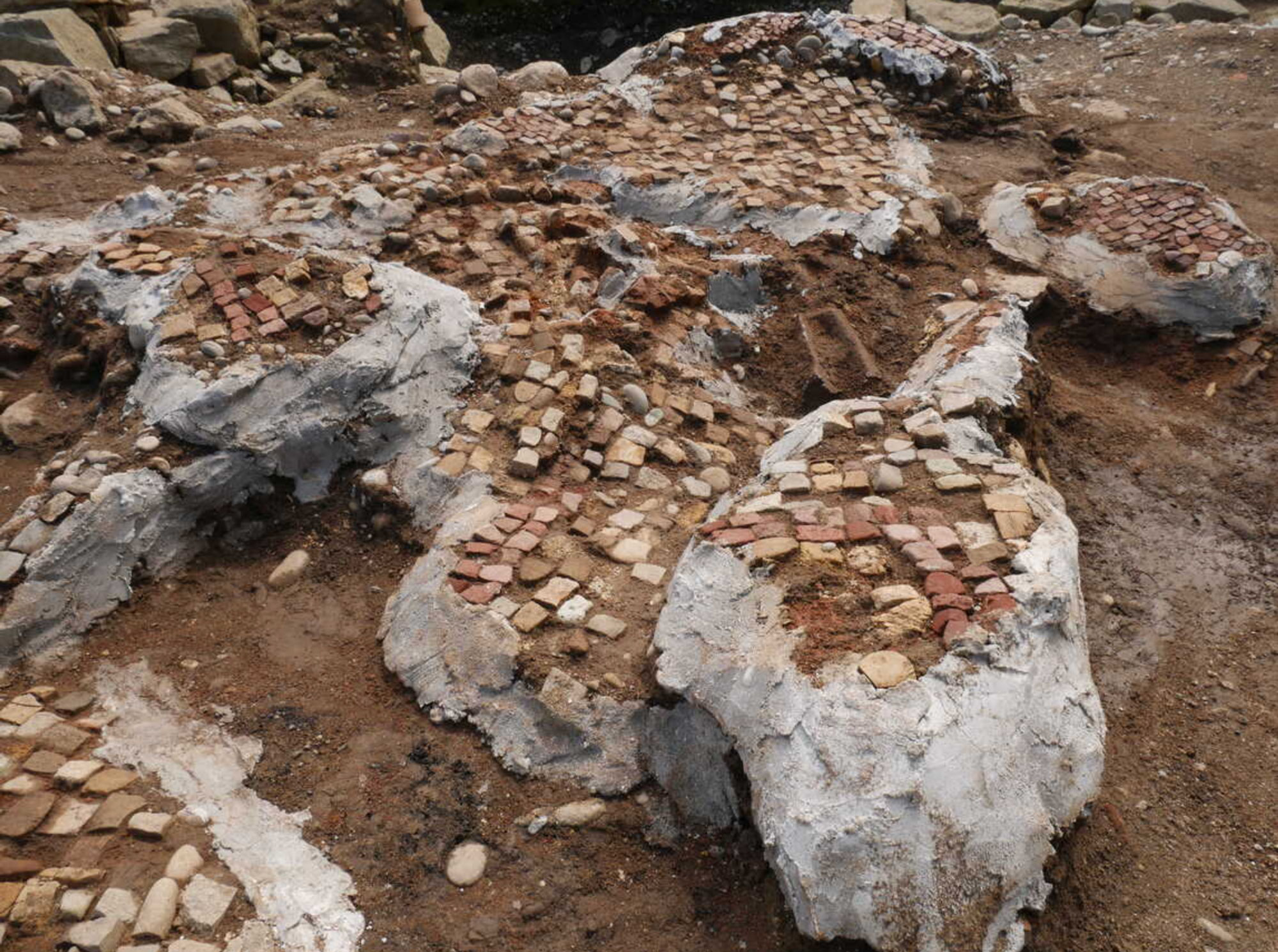 Mosaic fragments found in situ in the garrison commander's home at Apsaros