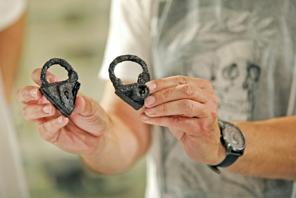 Padlocks unearthed in graves in Pien, Poland