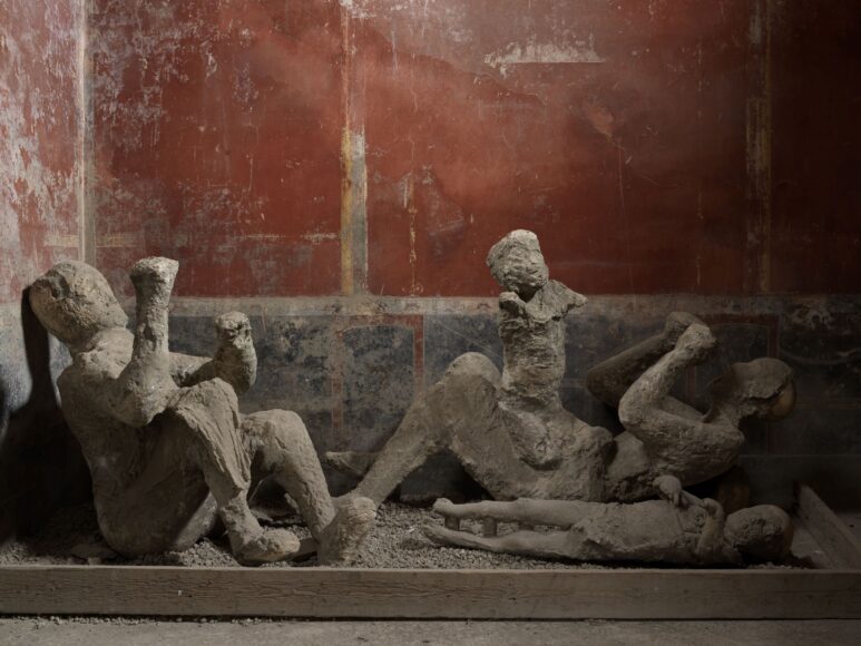 Plaster casts in the House of the Golden Bracelet, Pompeii, Italy