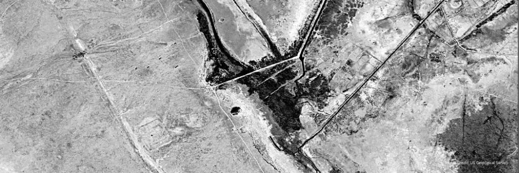 Declassified spy satellite image of al-Qadisiyyah, Iraq, taken in 1974