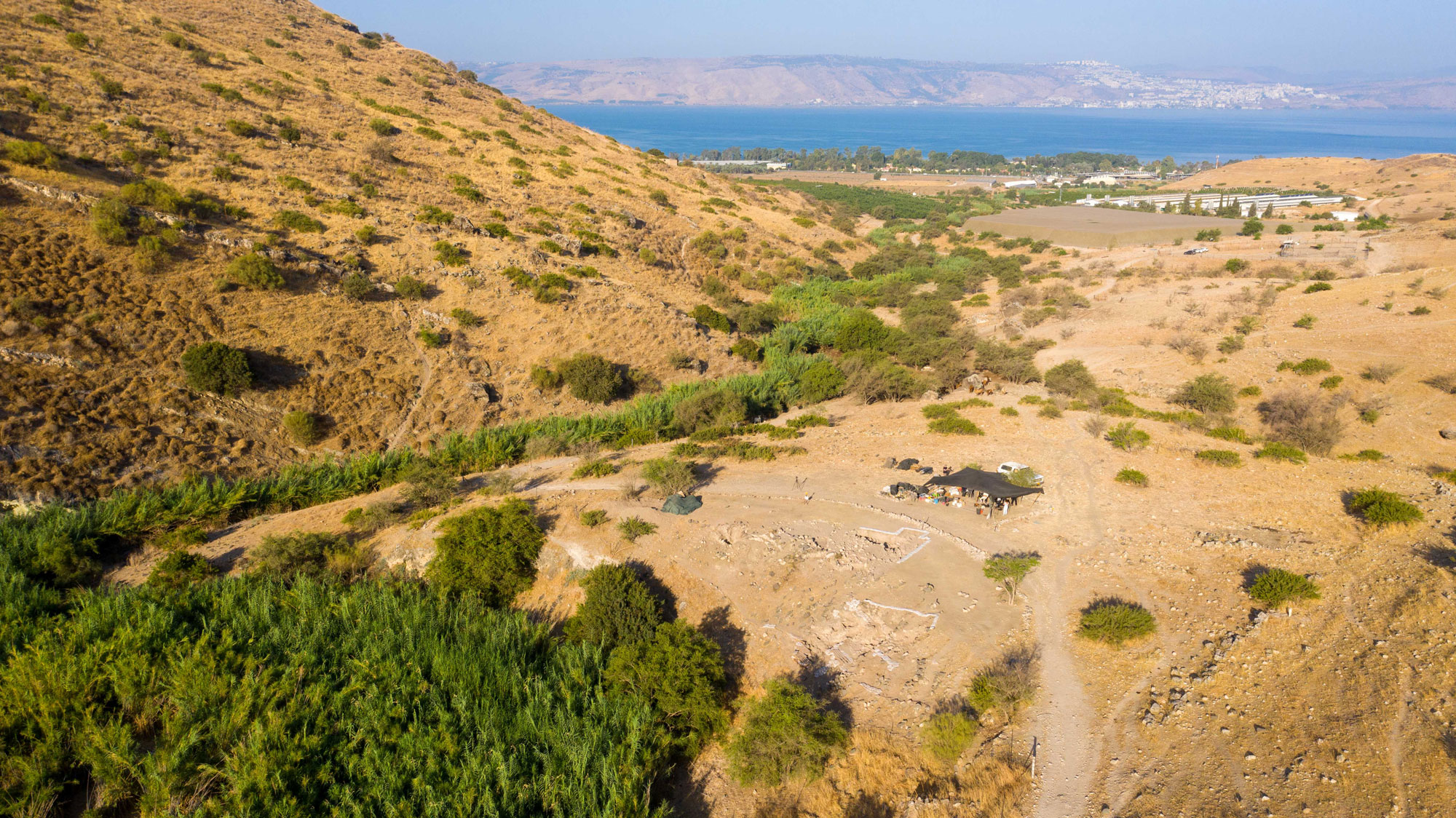 Nahal Ein-Gev II site in northern Israel facing the Sea of Galilee