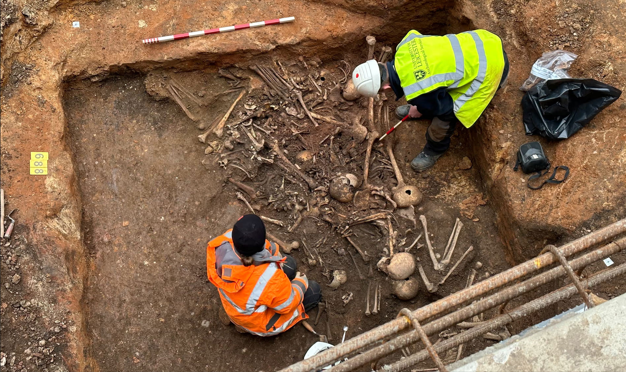 Excavation of a 12th-century mass burial at Leicester Cathedral