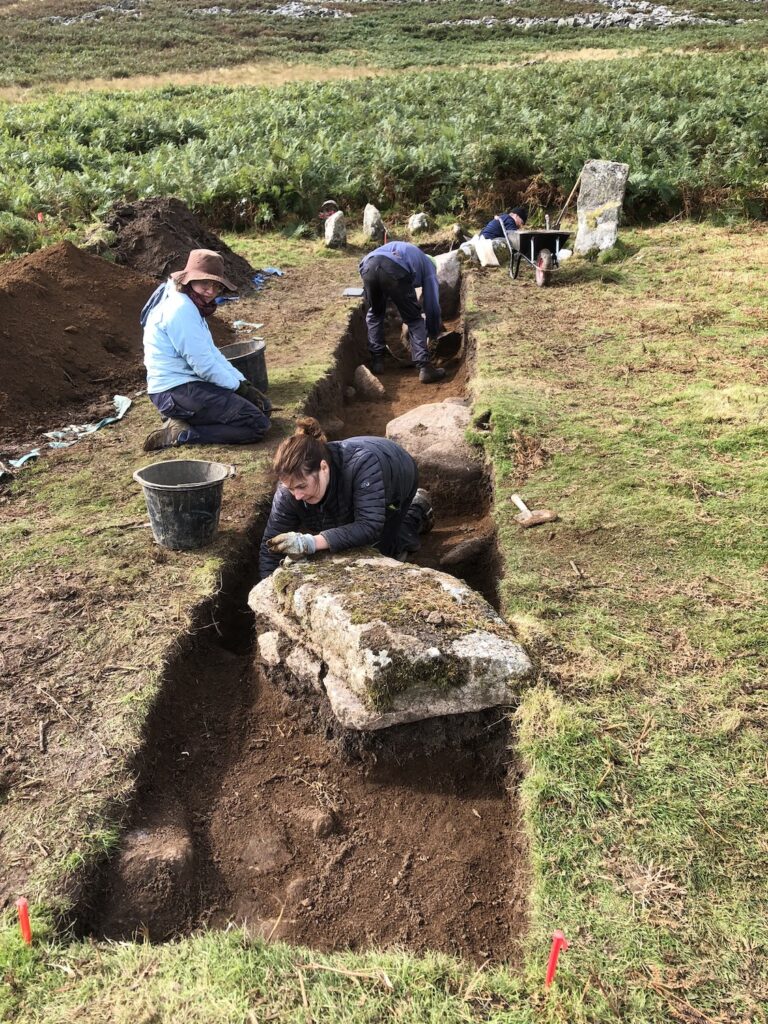 Excavation near Irishman's Wall, Dartmoor, England