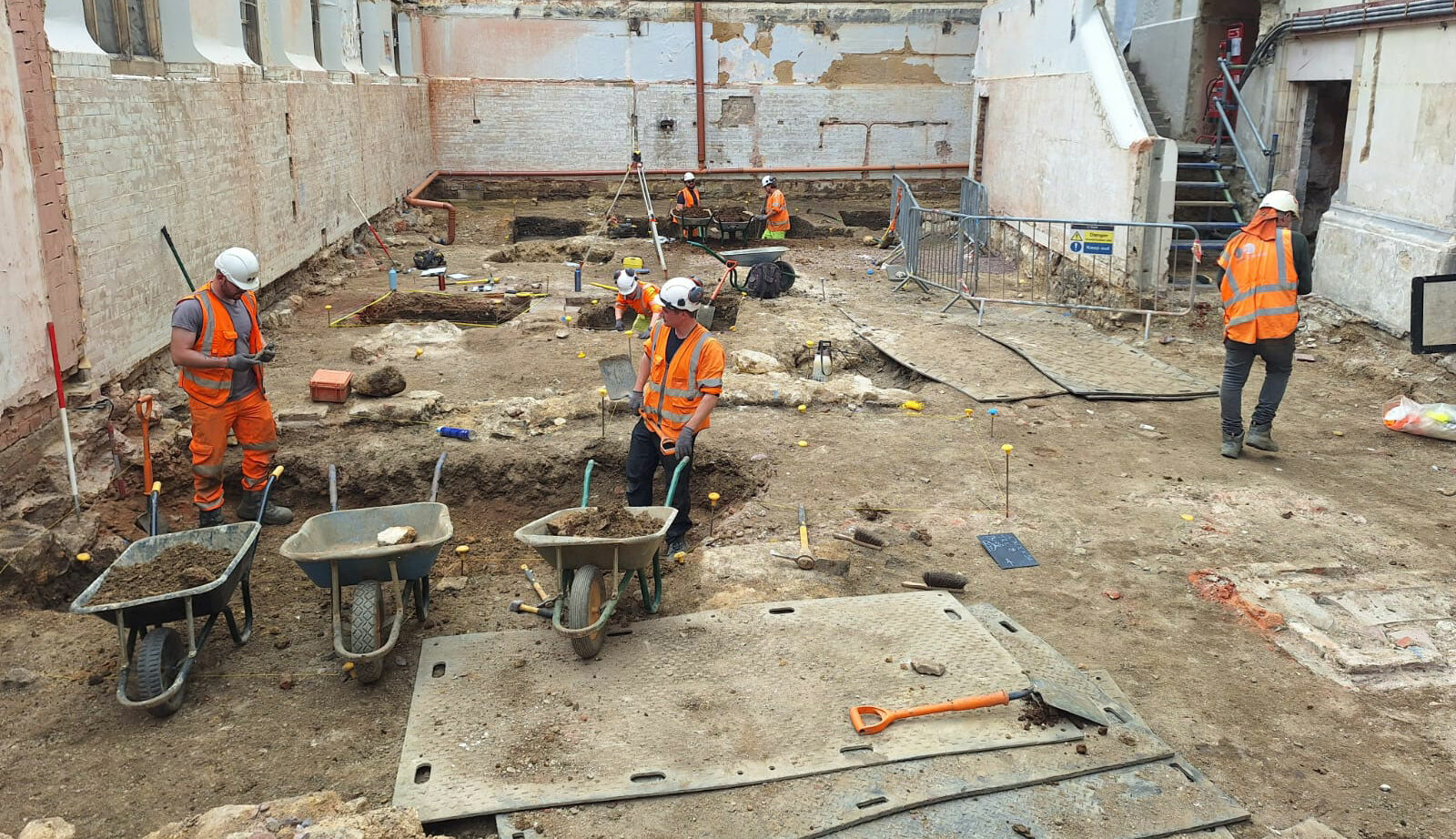 Excavations during renovation to Oriel College’s bar and kitchen spaces