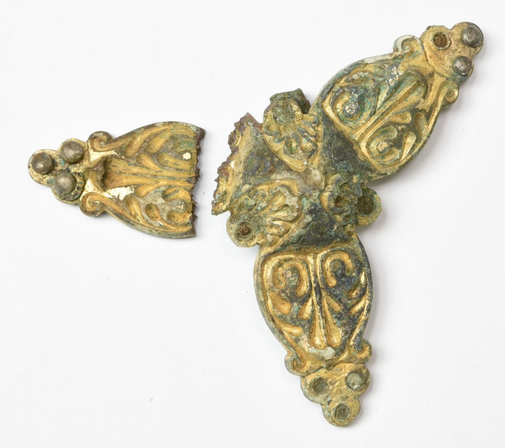 Gilded trefoil brooch