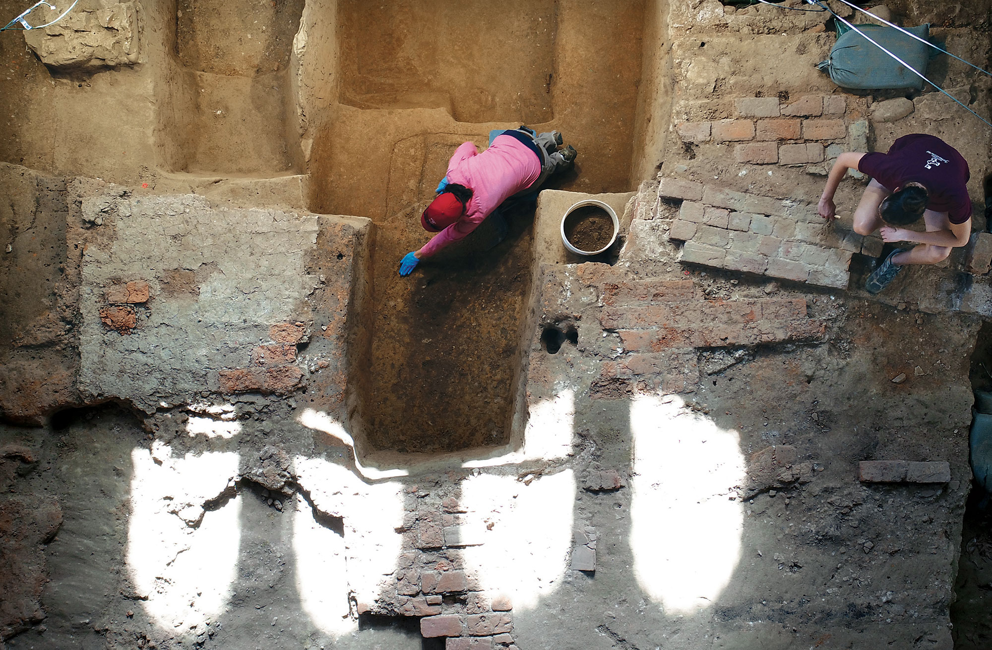 Excavation of the chancel grave, Jamestown, Virginia