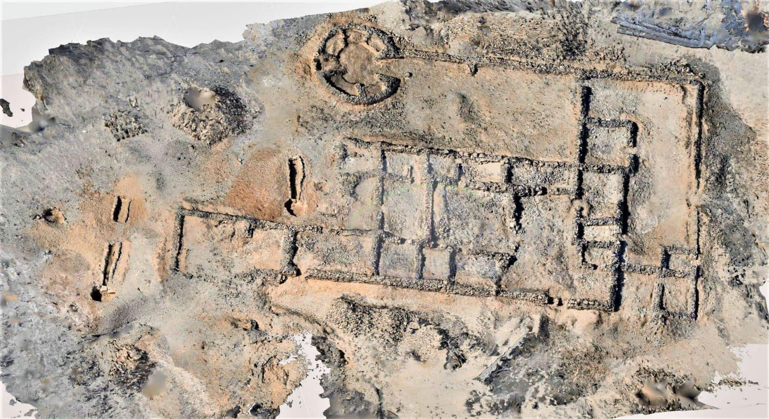 Aerial view of gold mining facility, Jabal Sukari, Egypt