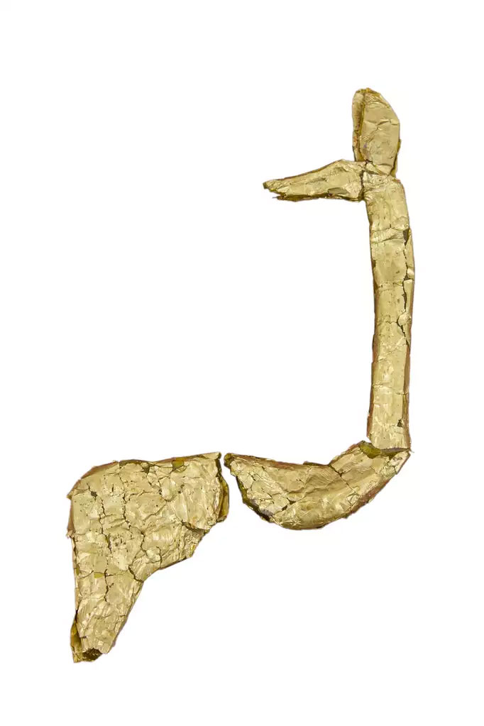 Gold animal figurine found in a burial in Árpás, Hungary