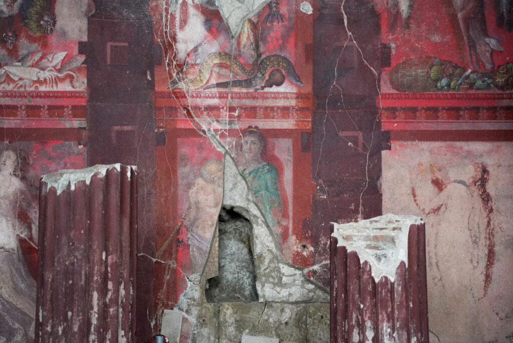 Fresco depicting a woman initiate in the cult of Dionysus, Pompeii, Italy