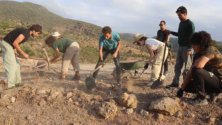 Archaeologists excavate at Kach Kouch, Morocco