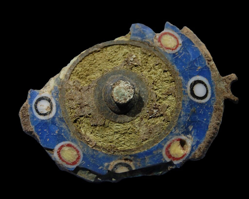 Enameled Roman brooch