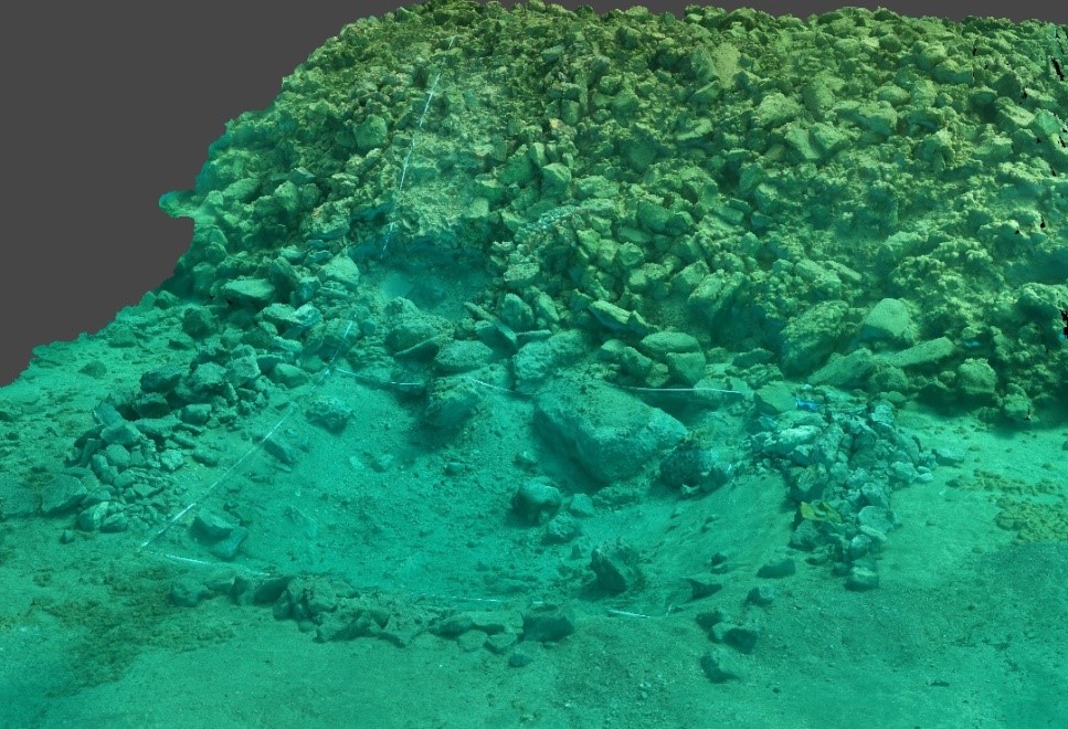 Photogrammetric model of excavated section of a pier structure, Asini, Greece