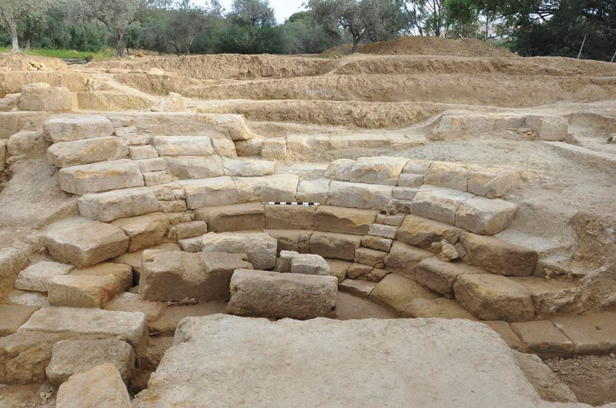 Excavated Greek classroom, Agrigento, Sicily