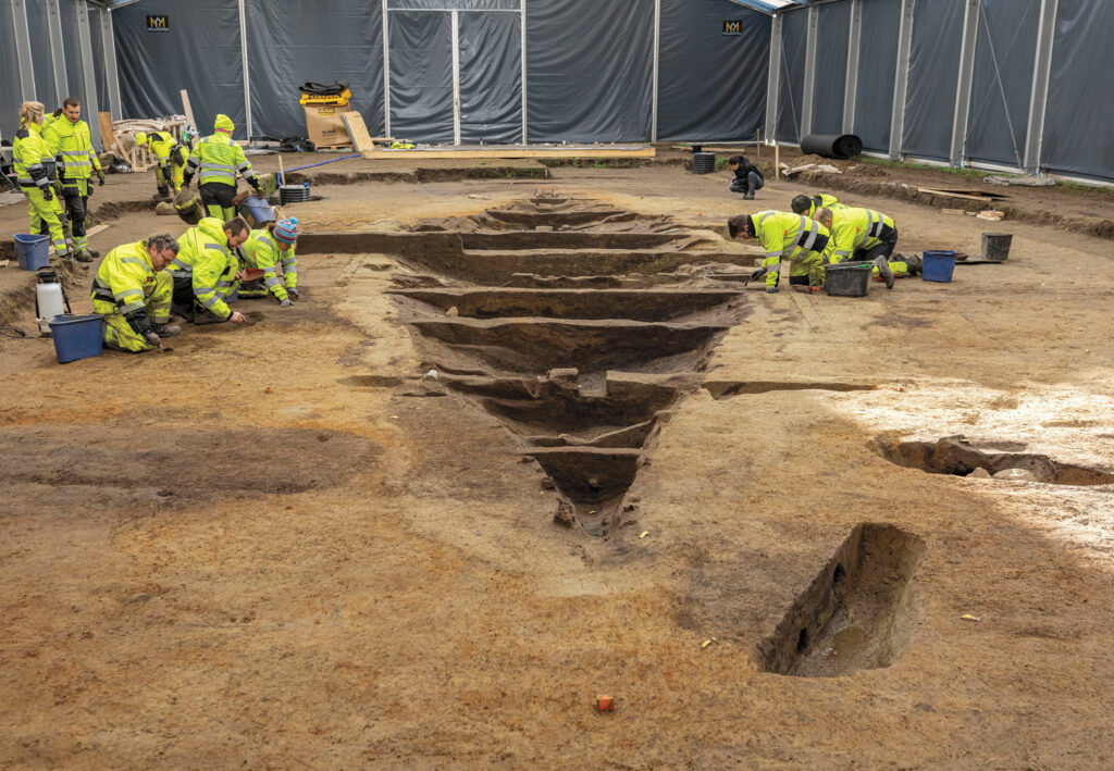 Excavation of a Viking ship burial, Gjellestad, Norway