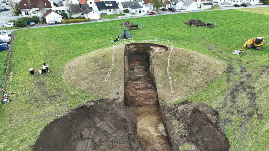Excavation of Viking ship burial, Myklebust, Norway