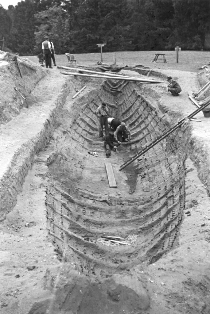 Excavation of ship burial, Sutton Hoo, England