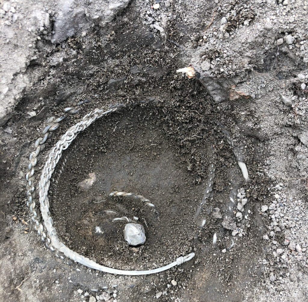 Silver rings in situ, Täby, Sweden