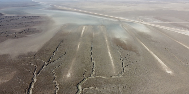 Aerial view of Zanj irrigation system, Basra, Iraq