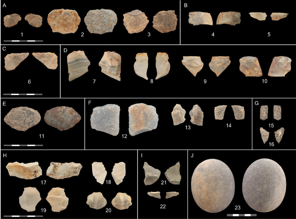 Stone artifacts recovered from the Dargan Shelter
