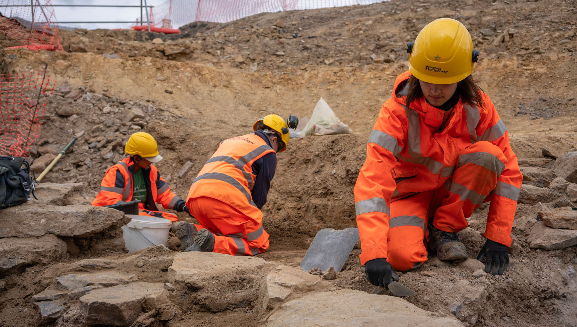 Archaeologists excavate at Sheffield Castle, England