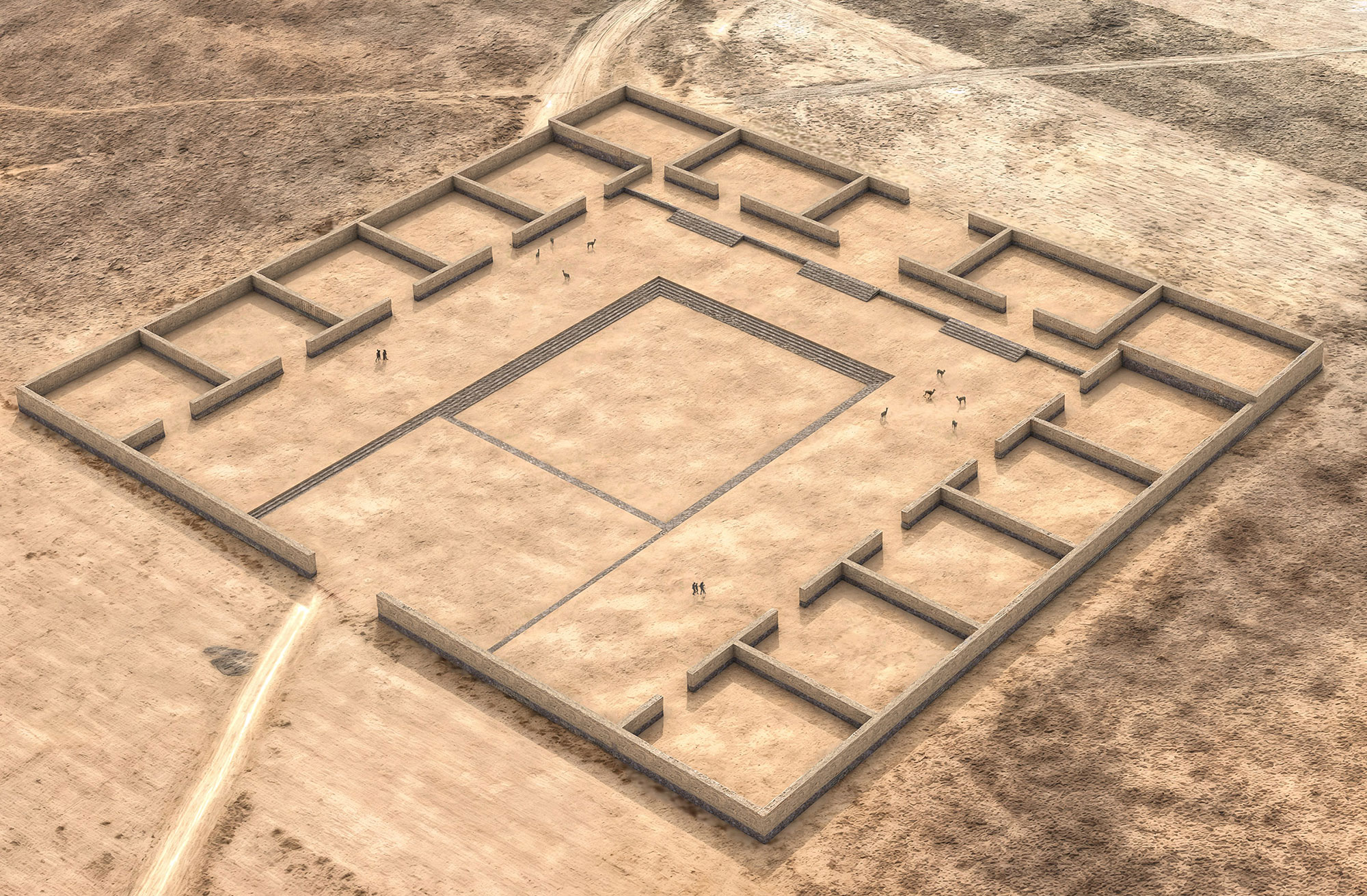 Digital reconstruction of Tiwanaku temple