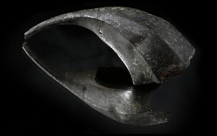 Fragment of Roman bronze coin purse