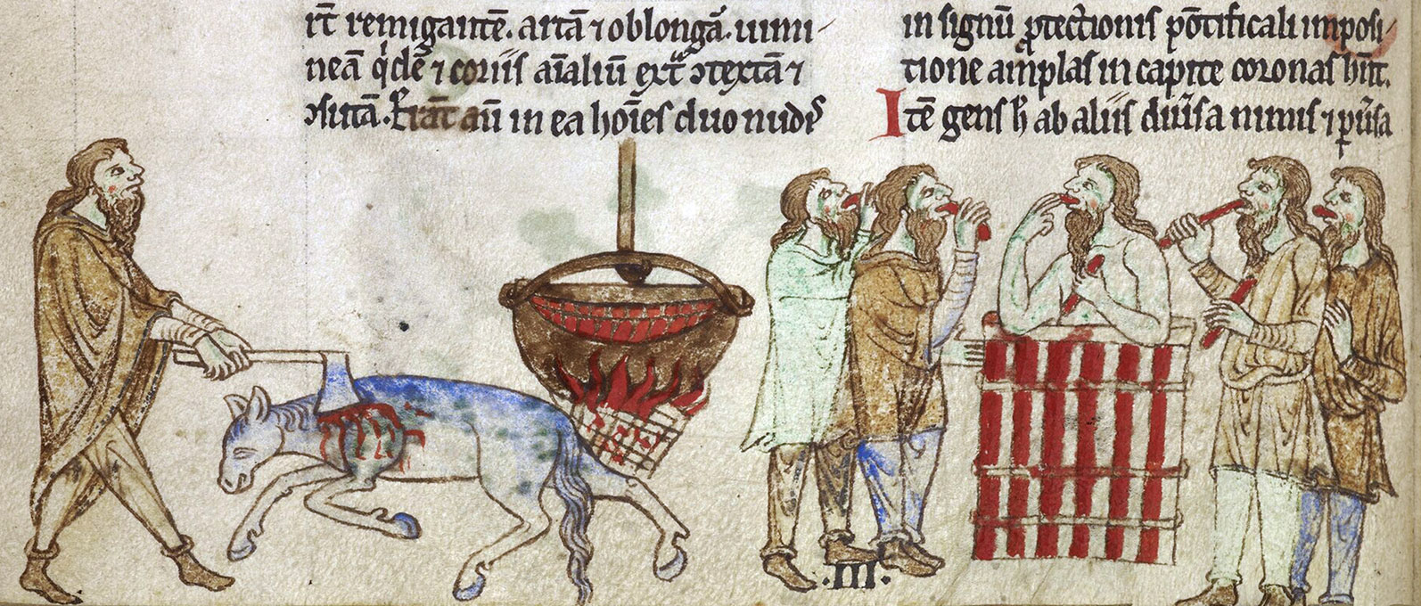 Depiction of the Irish kingship ceremony from Topographia Hibernica by Giraldus Cambrensis