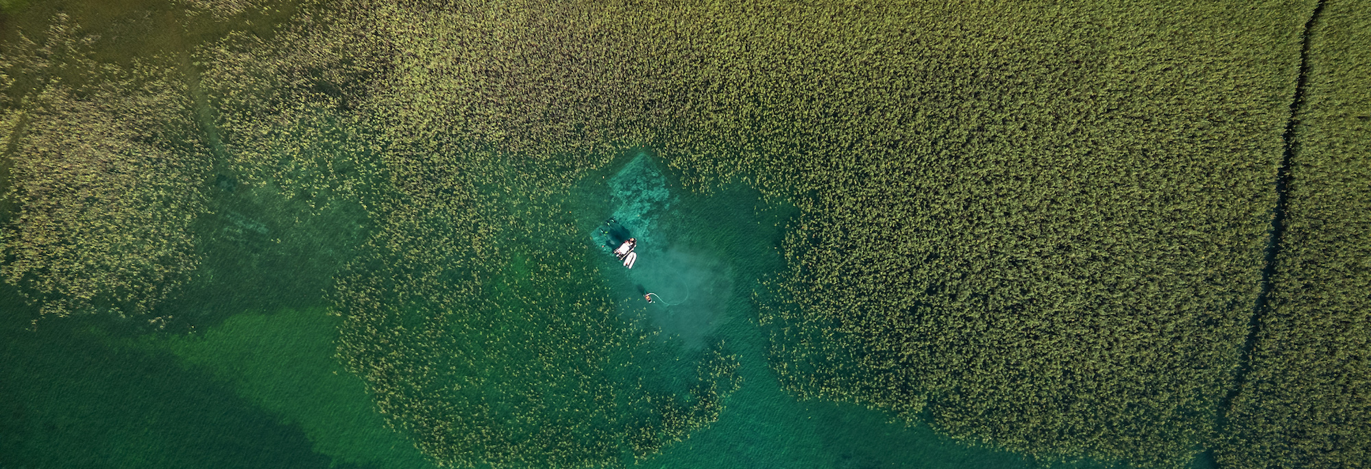 Aerial view of Lake Ohrid, Albania