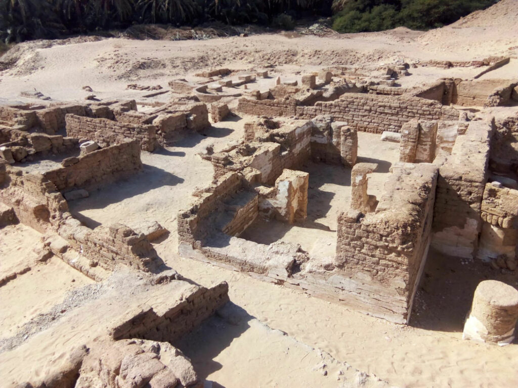 Buildings in the Coptic-period city unearthed at Ain al-Kharab, Egypt