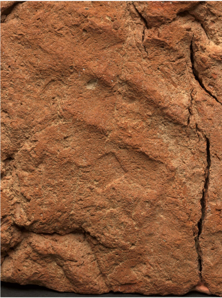 Detail of the fingers from the maker’s handprint on the bottom of the soul house